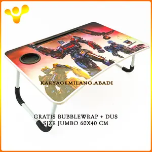 Meja belajar anak ukuran 60x40cm Motif Transformer Dapat dilipat Furniture
