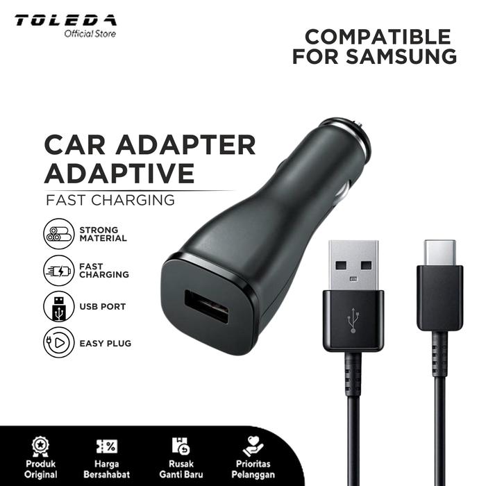 Gambar Charger Mobil Car Adapter Adaptive Compatible For Samsung Fast Charge 5V 9V dari Toleda Indonesia Kota Tangerang Tokopedia