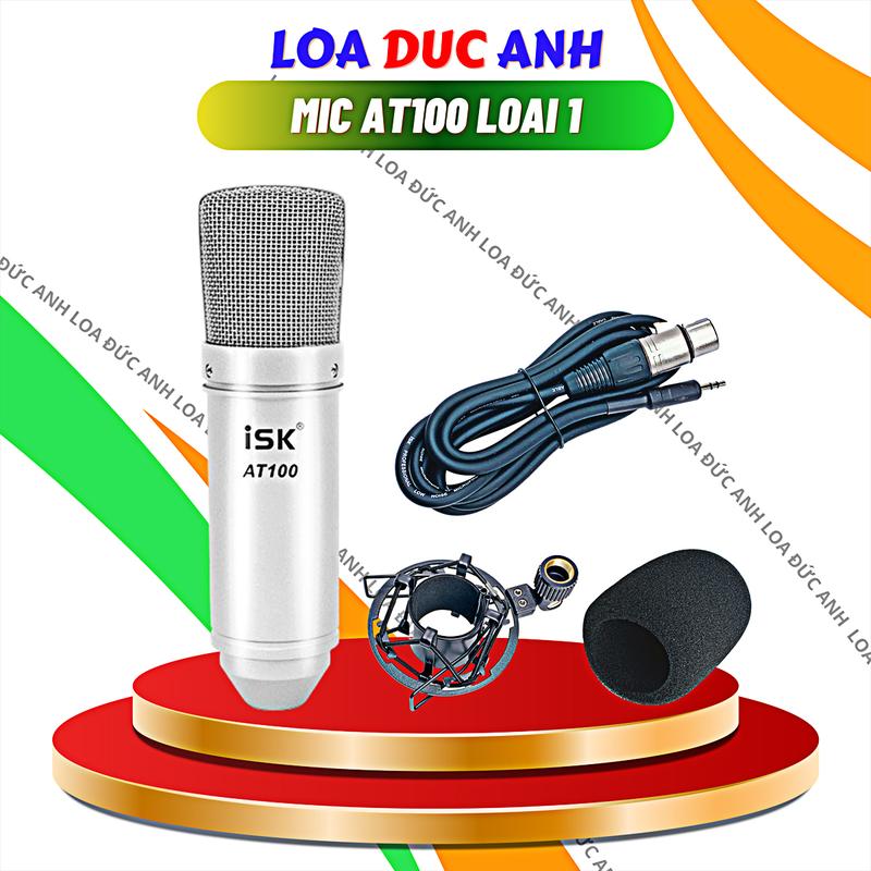  Mic Thu Âm AT100 Loại 1 Mic Hát Livestream AT 100 Màu Bạc Chất Liệu Hợp Kim Nguyên Chất Chống Rỉ 
