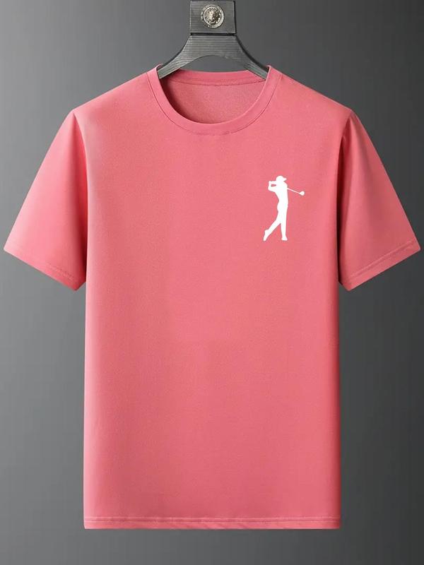 Men's Figure Print Round Neck Tee, Casual Regular Fit Short Sleeve T-shirt for Summer, Fashion Men's Top for Daily Wear 3