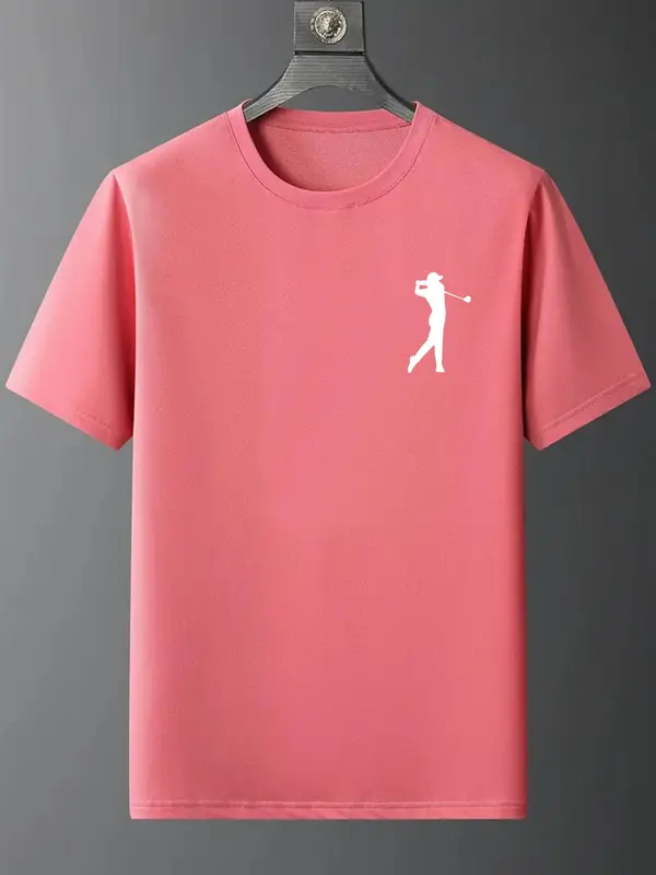 Men's Figure Print Round Neck Tee, Casual Regular Fit Short Sleeve T-shirt for Summer, Fashion Men's Top for Daily Wear 3