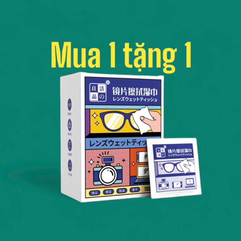 (MUA 1 TẶNG 1) Hộp 100 Khăn Lau Kính Nano Làm Sạch Máy Ảnh, Kính, Màn Hình Điện Thoại