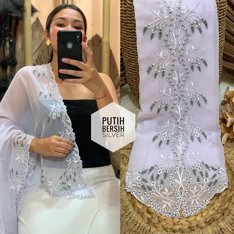 Kain bordir motif padi terbaru Sutra 1