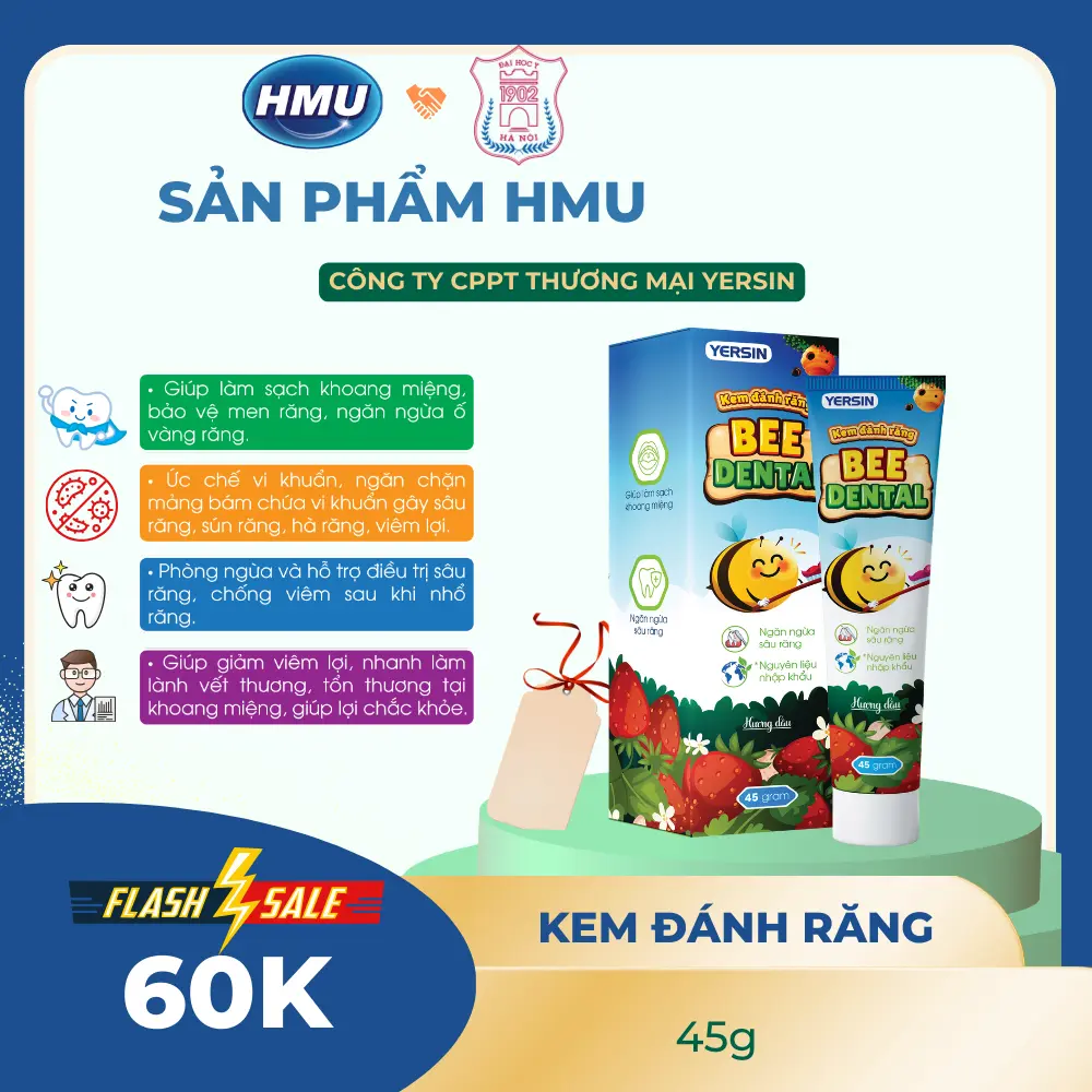 Kem đánh răng Bee Dental - Hương dâu thơm mát cho bé yêu