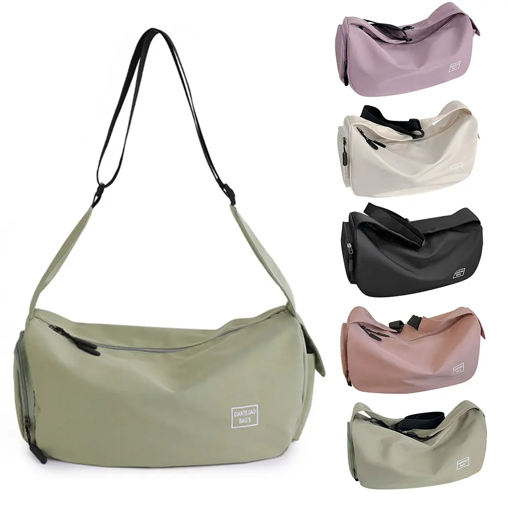 Solid Color Dry Wet Separation Bags Zipper Portable Gym Bags for Travel Swimming