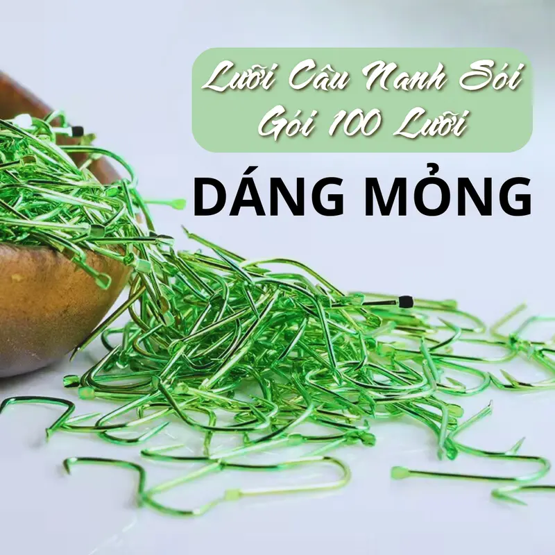 Lưỡi Nanh Sói Cao Cấp Dáng Mỏng Cá Nhát - Gói 100 Lưỡi Đi Câu Bắt Cá Fishing Câu Cá 0