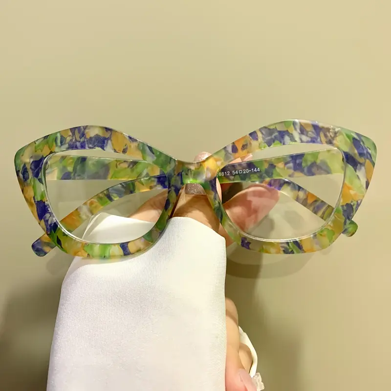 Apaircircle Y2K Colorful Cat Eye Anti-Blue Light Glasses - Stylish PC Lens Eyewear with Metal Hinges, Vibrant Multicolor Design for Men & Women, Includes Protective Case, Daily Wear Eyewear, Durable Eyeglasses gentle monster shades  wear 5