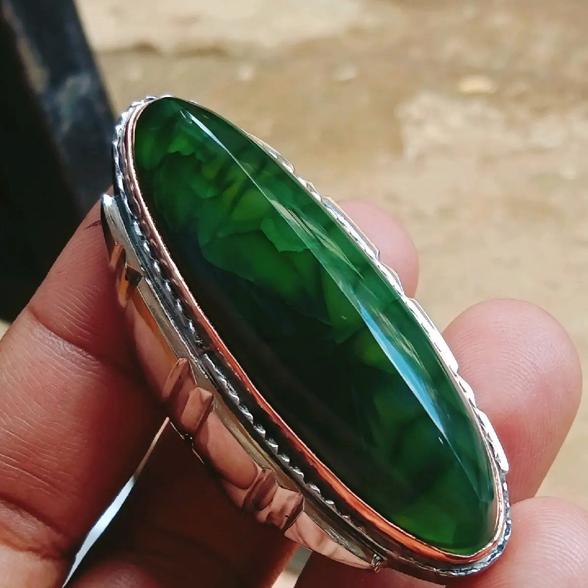 batu cincin pandan hijau Laki-laki