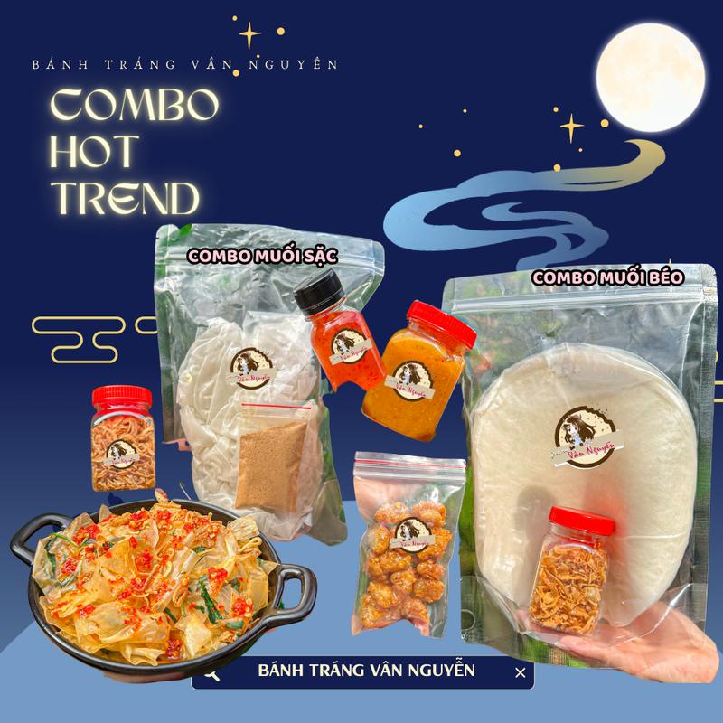 Combo Hot Trend 1 bánh tráng muối béo và 1 bánh tráng muối sặc. Bánh Tráng Vân Nguyễn đồ ăn vặt