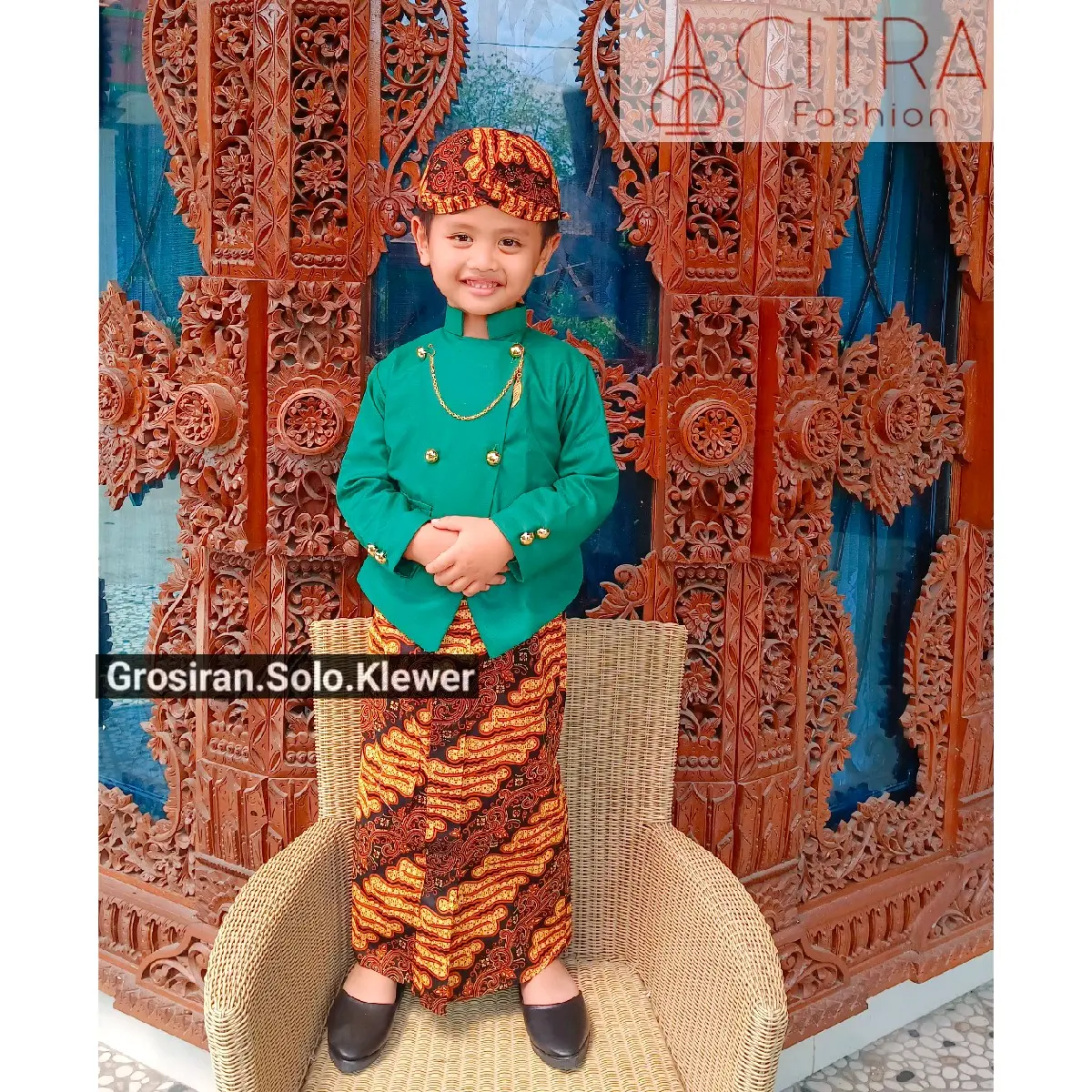 Di jamin realpict Beskap Bawahan rok batik coklat parang Beskap anak Premium Baju adat anak Kostum tradisional Setelan