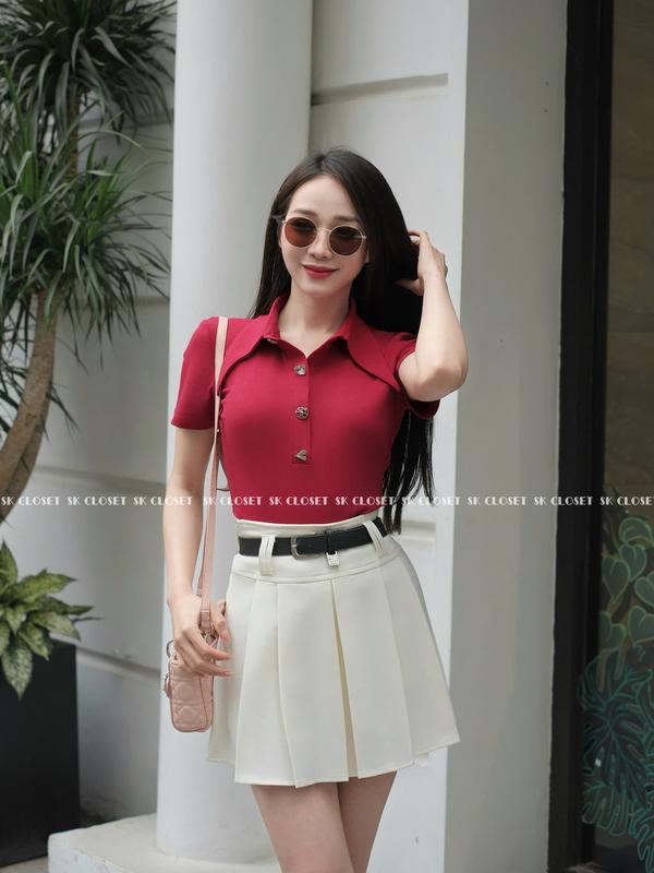  AC08 - Áo Thun Nữ Có Cổ Ngắn Tay Ôm Body Chất Thun Rayon Cao Cấp Co Giãn Mềm Mịn Thanh Lịch Sang Trọng 
