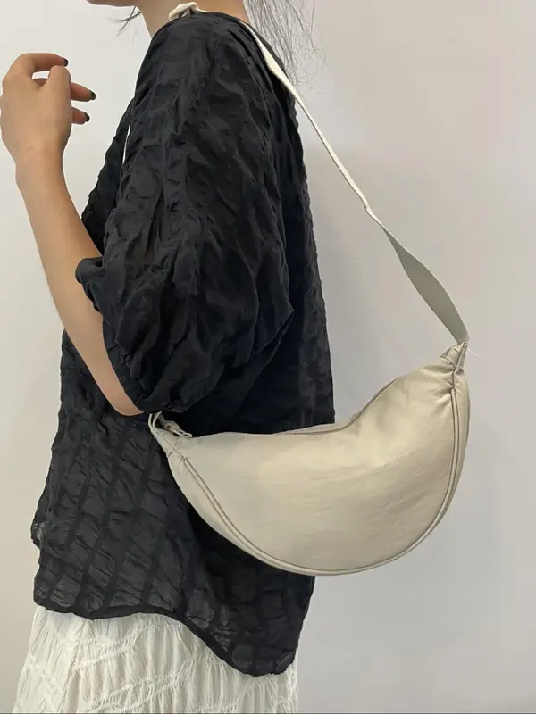Women's Solid Color Hobo Bag, Fashionable Minimalist Shoulder Bag for Daily Used, Casual Trendy Versatile High-quality Daily Commuting Bag, Girl Shopping Bag 2