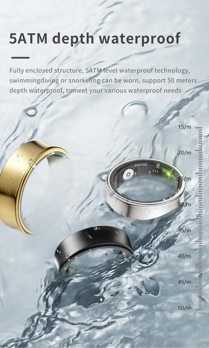 Product Introduction of Fashion SR05 smart ring Body temperature detection outdoor Titanium + epoxy resin smart finger ring Surprise Gift Box for love 24