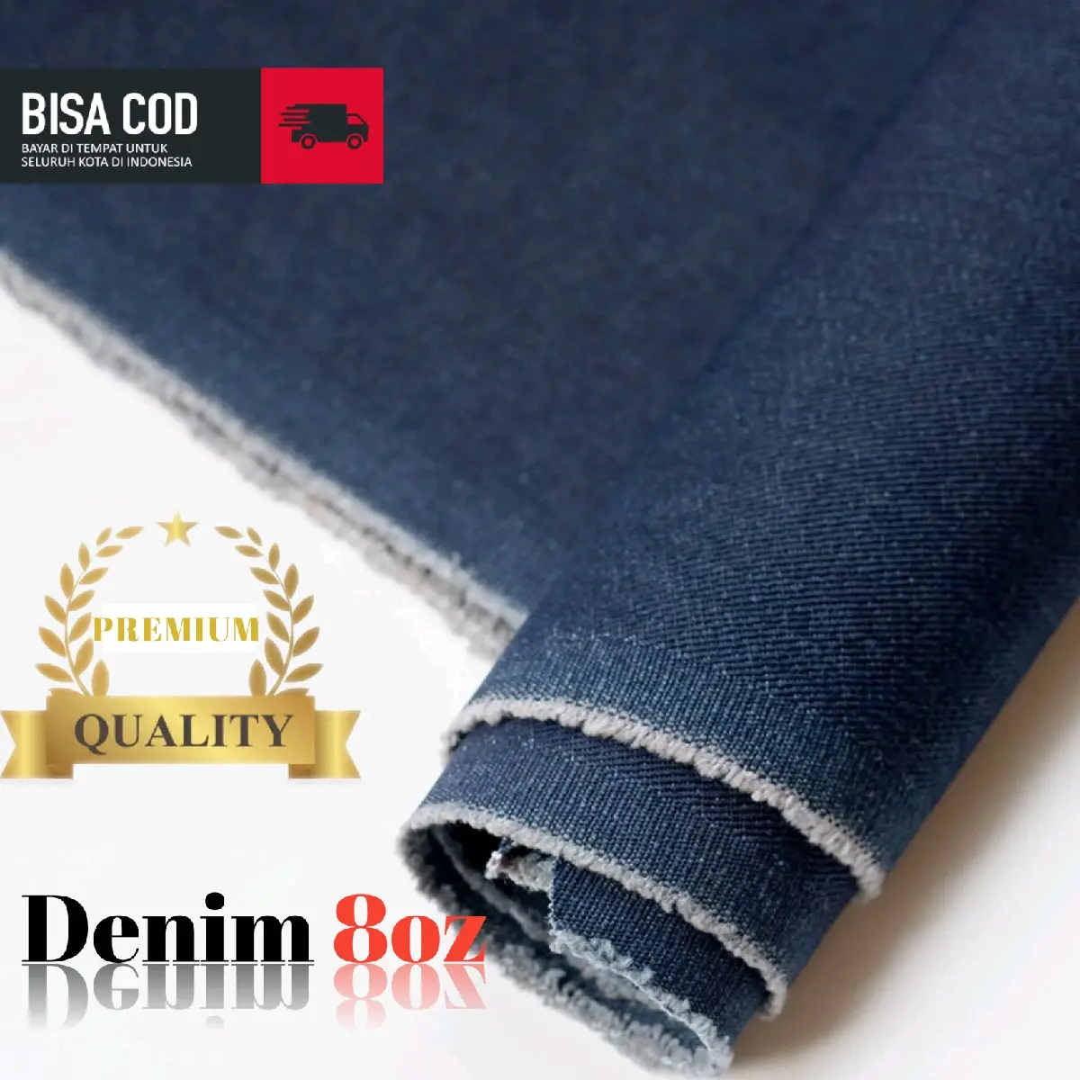 Kain Jeans Denim 8oz 0,5meter bahan celana jaket rok