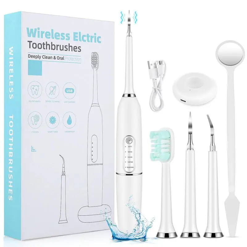 Electric Tooth Cleaning Instrument, 5 Modes Cordless Teeth Cleaner & Oral Irrigator Combo, Protect Your Dental Health