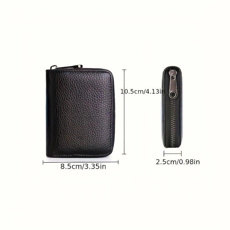 RFID Blocking PU Leather Wallet, 1 Piece Large Capacity Multi-card Slot Zipper Closure Card Organizer, Portable Card Storage Wallet for Home Office 1