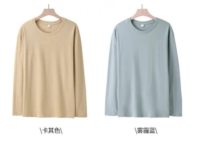 Product Introduction of Long Sleeves T-Shirts Men 100% Cotton Tee Tops Male Autumn Basic Plain Color Tshirts Women Normal Fit Size M-5XL Under Wear Man 7