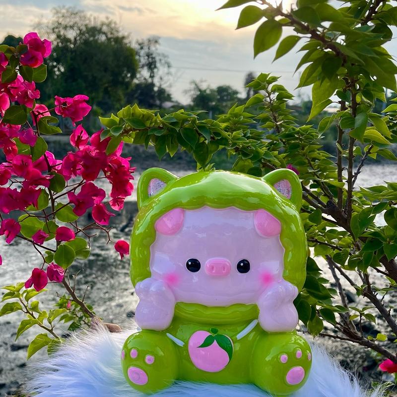 Heo bé cừu thạch cao tiết kiệm ( heo đất xiteen) ống heo bỏ ống tiết kiệm đựng tiền , dai, rộng , cao *21x7x7