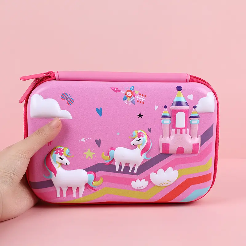 Kotak Tempat Pensil Anak 3D Timbul Impor Hardcase Besar Motif Animal Unicorn Stationery 6