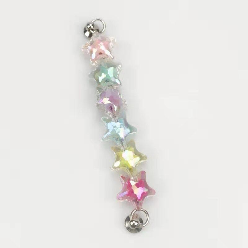 Product Introduction of Jibbitz Charms Shoes Decoration Accessories Shoes Light Color 13cm Pearl Chain Acrylic Star Chain Button for Hole Rubber Shoes 19