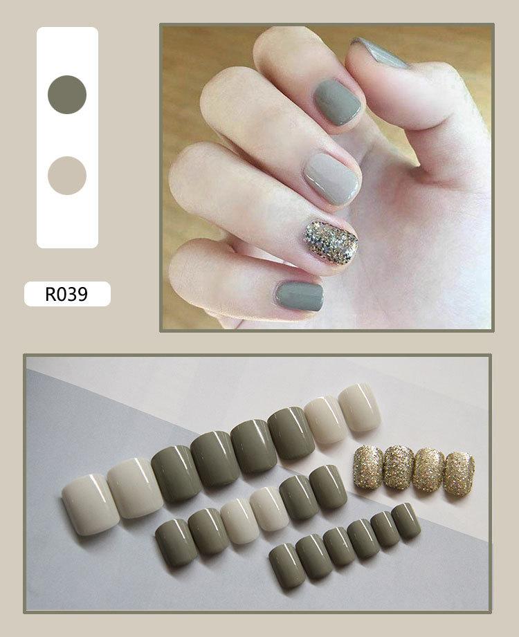 Product Introduction of Fake Nails Finished Stickers Cute Nail Stickers Wearable Nail Stickers Removable Fake Nail Pieces 24 Pieces 28