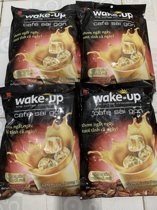 Wake Up Sài gòn combo 4 bịt ( 24 gói x 19gram) Coffee Cafe Cà Phê