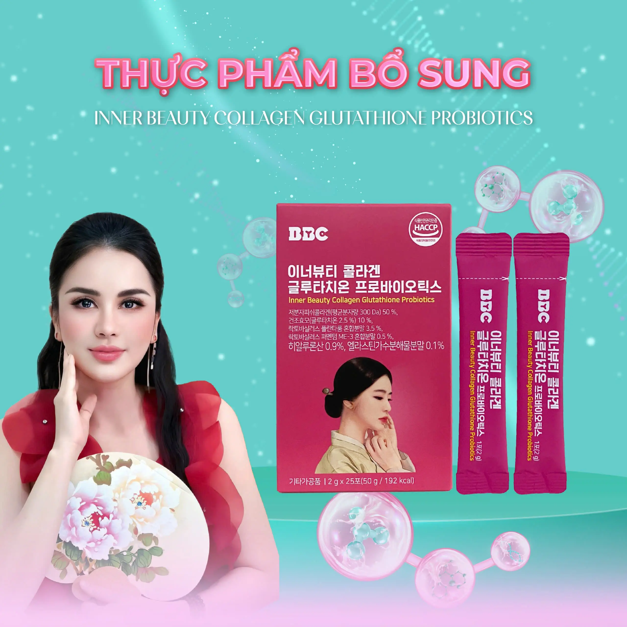 MVS - Thực phẩm bổ sung Inner Beauty Collagen Glutathione Probiotics