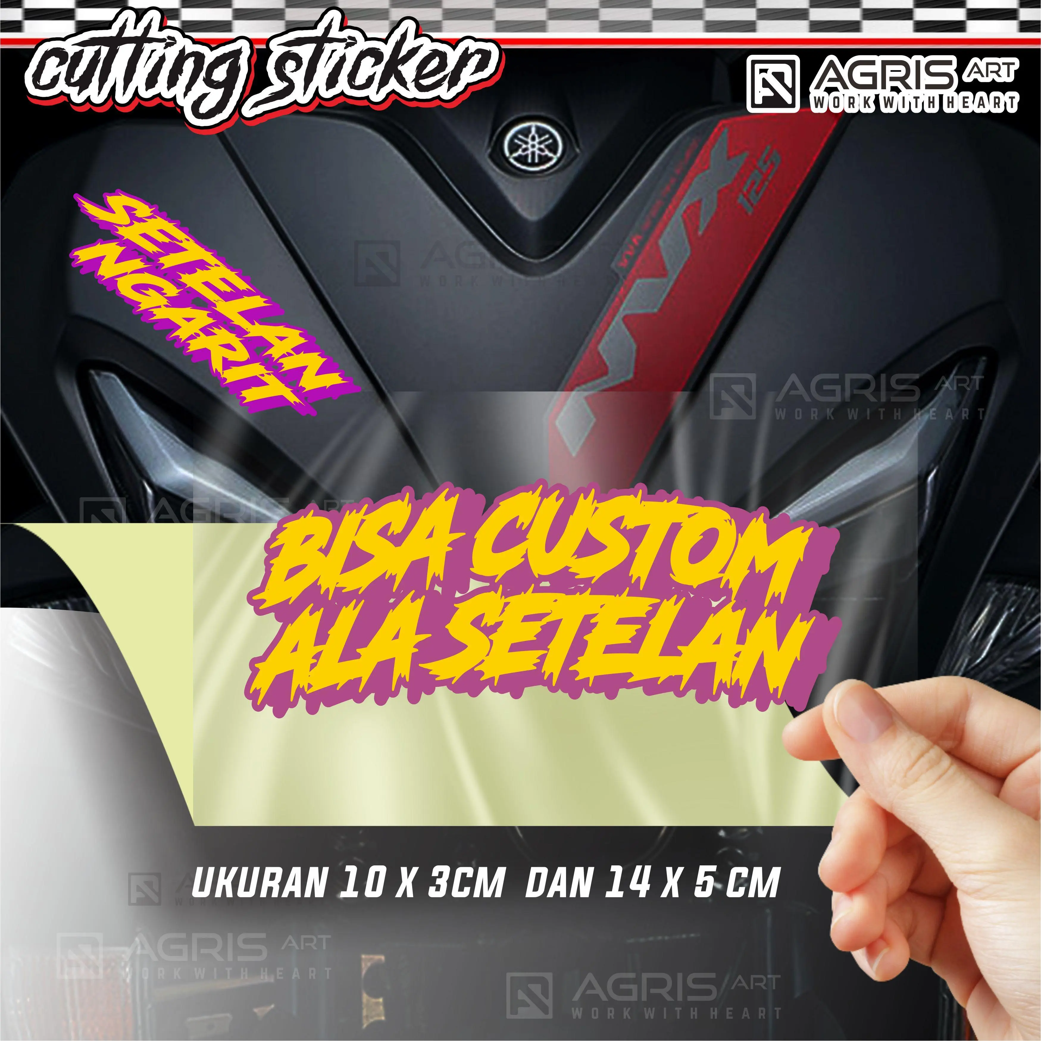 custom cutting sticker stiker suka suka ala setelan setelan pabrik setelan ngarit dan lain2 bukan printing anti luntur