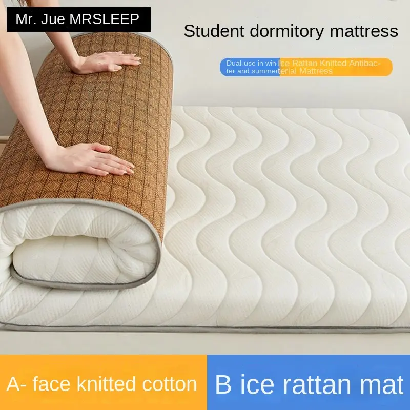 Winter and Summer Double-Sided Dual-Use Rattan Mat Mattress Summer Mat Single Student Household Dormitory Special Thickened Mattress Soft Cushion Mattress