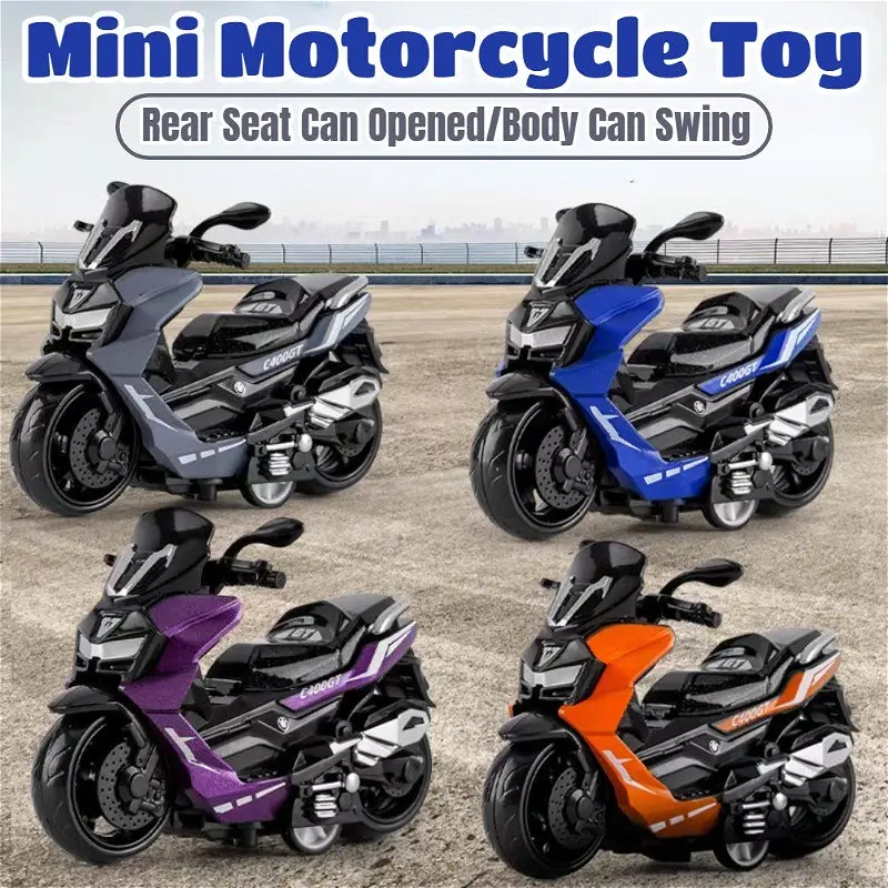 1:36 Diecast Alloy Motorcycle Model Toy Pull-back Simulation Motorcycle Portable Vehicle Toy Gifts
