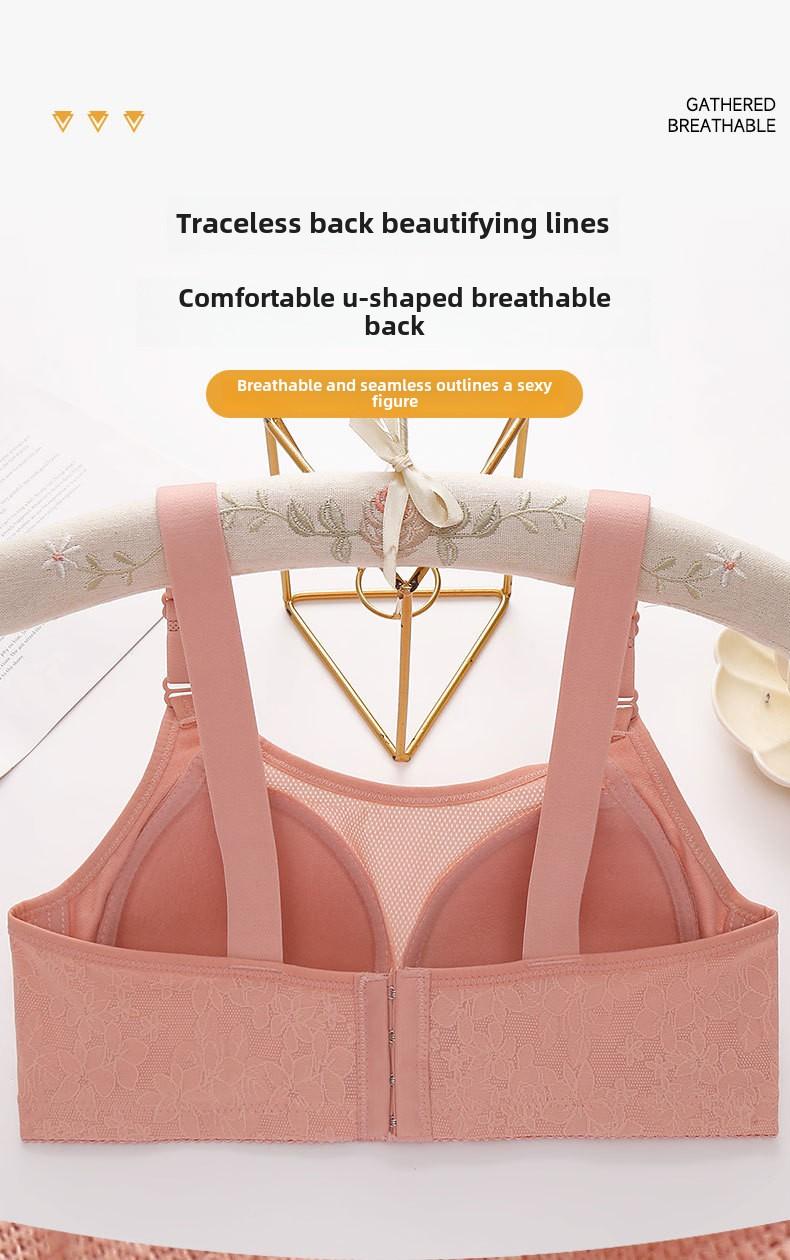 Product Introduction of Bra Ibu, Baru, Saiz Besar (36-46), Nipis dan Bernafas, Tanpa Cincin Keluli, Rekaan Punggung Cantik, Empat Payudara, Gaya Bergegar Kain Ungu Kain Ungu 40