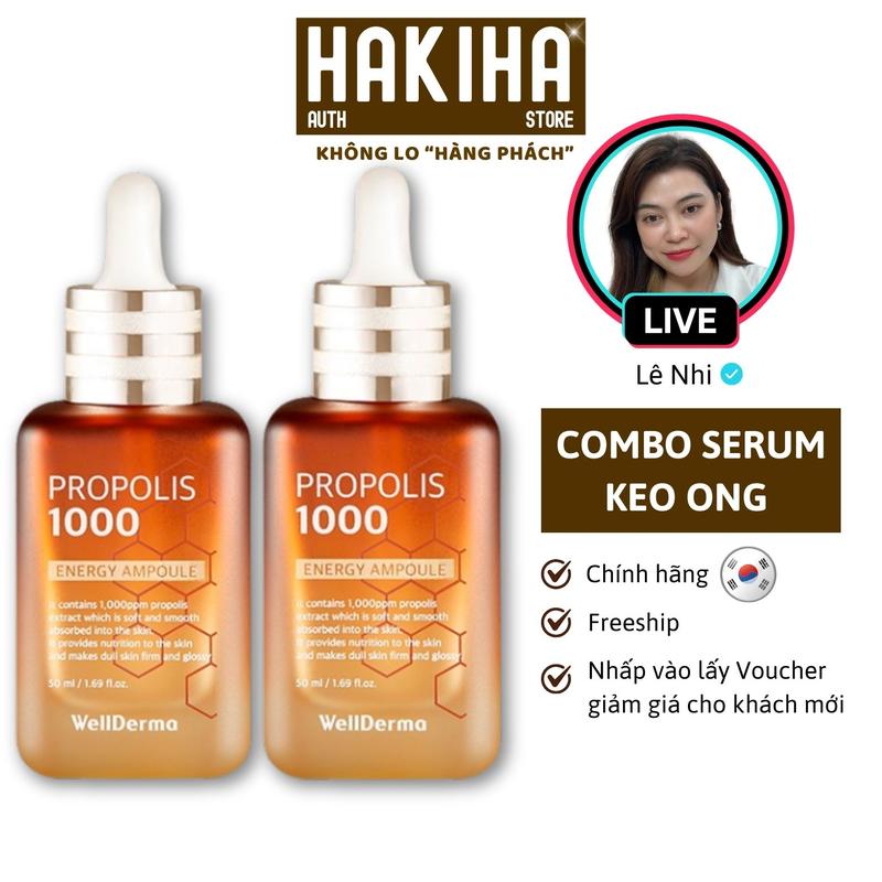   COMBO 2 CHAI  Keo Ong Cấp Ẩm Propolis 1000 Energy Ampoule 50ml Skincare Nữ Women Làm Đẹp Da 