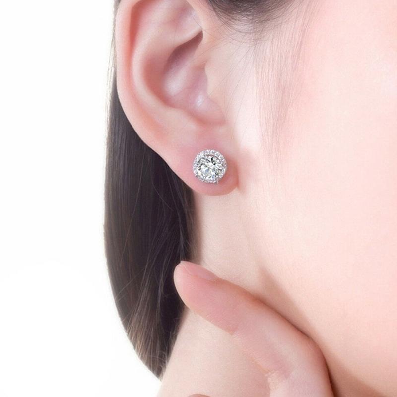 Bông Tai Đinh tán Dát Kim Cương Giả Tròn, Thời Trang Rồng, Dành Cho Nữ, Chất Liệu Hợp Kim Sang Trọng, Thích Hợp Làm Quà Sinh Nhật, Thời Trang 6