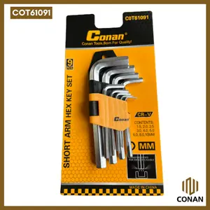 CONAN [COD] KUNCI L SET 9PCS ORIGINAL / HEX KEY CRV COT61091 COT61092 COT61093