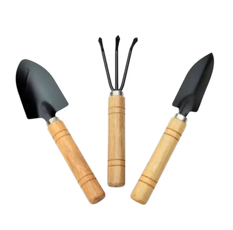 Bộ Dụng Cụ Làm Vườn Mini 3 Món Cán Gỗ Xẻng, Xúc, Cào Nhỏ Gọn Tiện Dụng Đa Năng 4