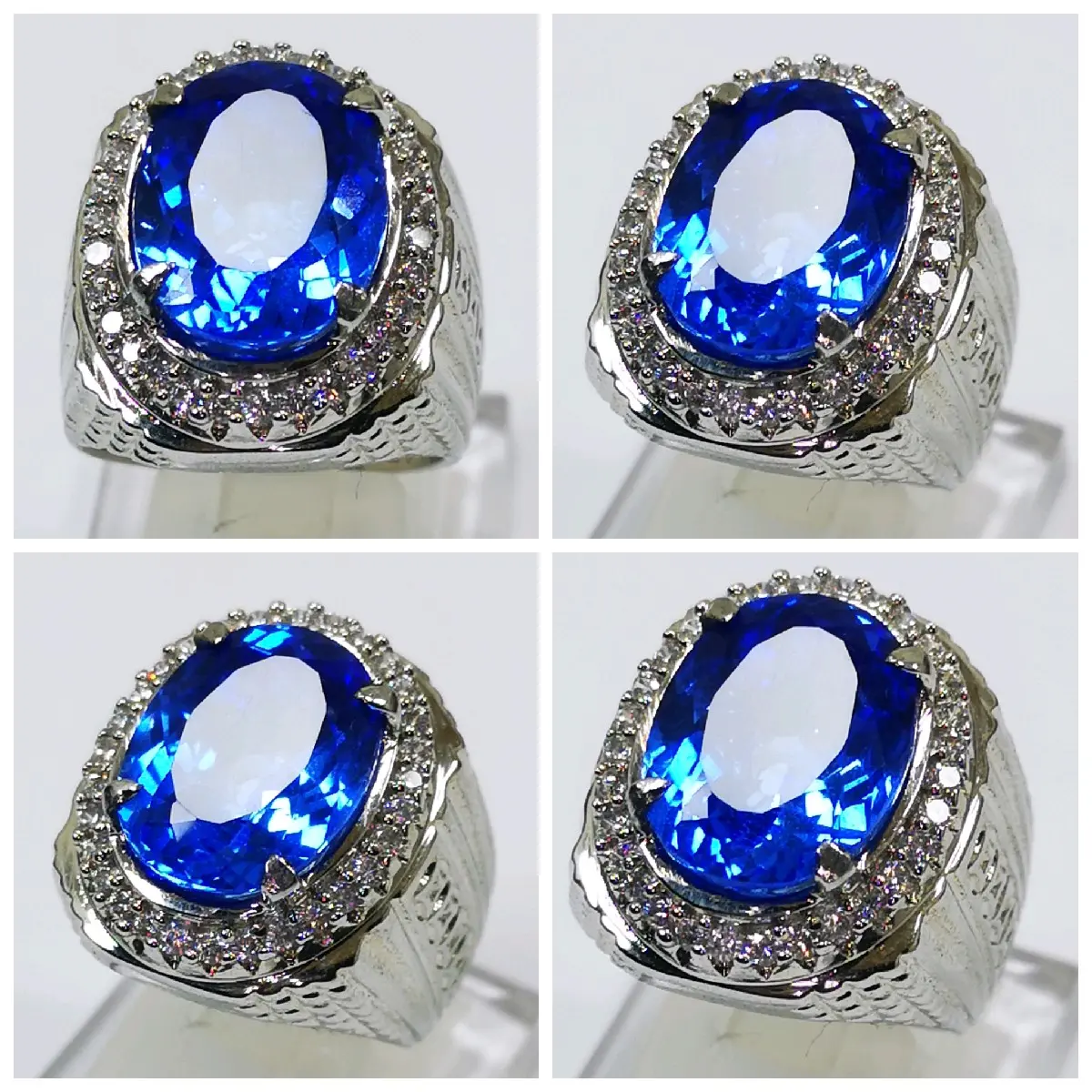 CINCIN BATU PERMATA NATURAL BLUE CASMIRE CHUTTING TOP LUSTER