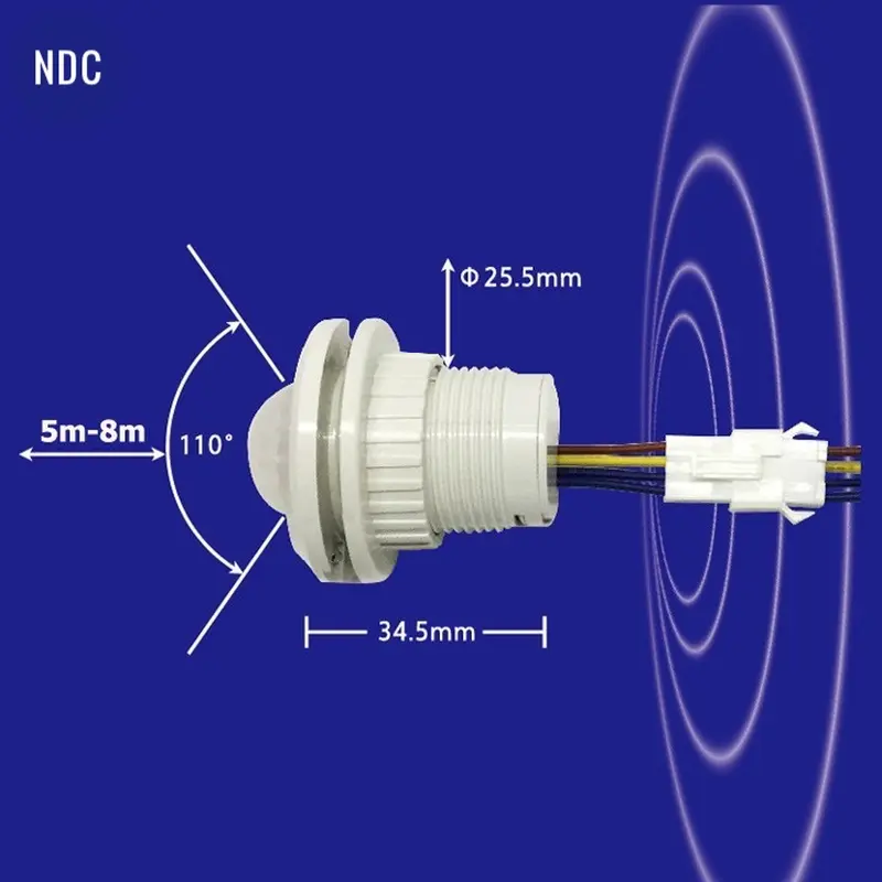 Công Tắc Cảm Biến Chuyển Động Hồng Ngoại (LOẠI 1) Tuỳ Chỉnh 5-24V DC, 220V AC 3