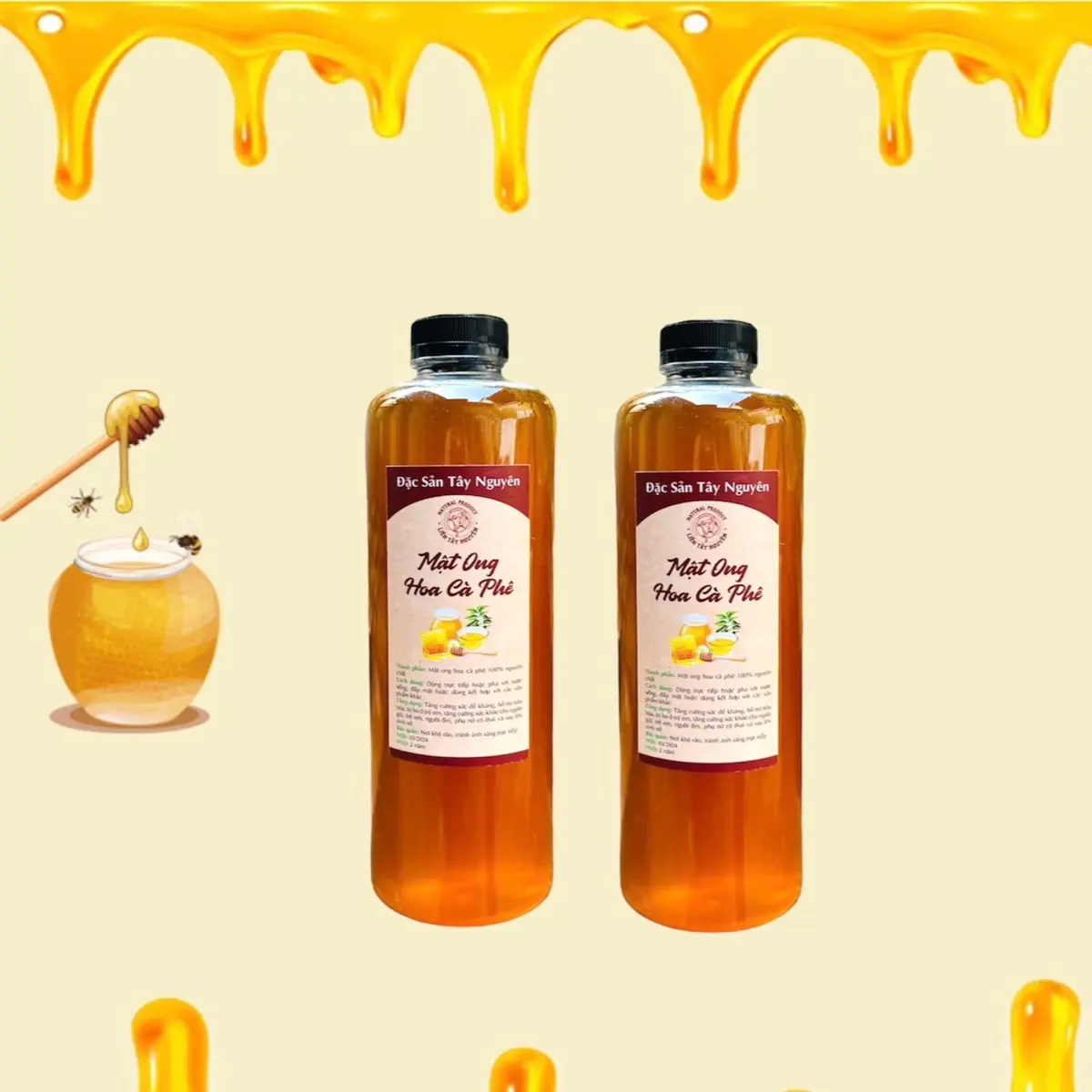 [Deal live] Combo 2 Lít Mật Ong Hoa Cà Phê Liên Tây Nguyên
