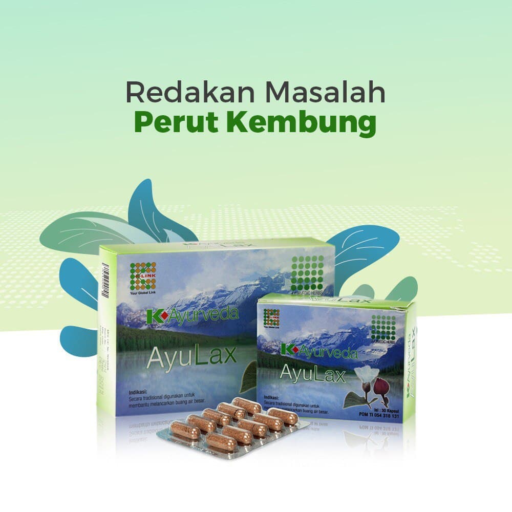 K-Ayurveda AyuLax Original Halal BPOM 1 Box isi 30 Kapsul & 60 Kapsul Ayu Lax Sembelit & Susah BAB Attauri Official Store K Link Official Store