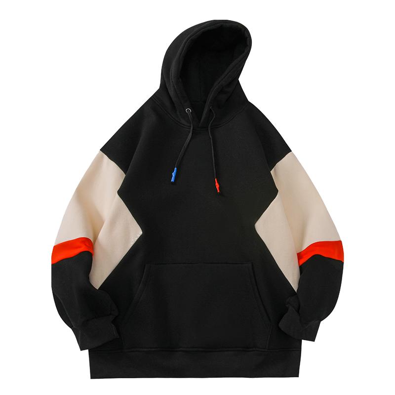 Áo Hoodie Nam, Dáng Rộng, Hợp Xu hướng, Dành Cho Thanh Thiếu Niên Và Học Sinh, Màu Tương Phản, Áo Áo Chui Đầu Dài Tay, Thích Hợp Cho Các Cặp Đôi, Áo Len 1