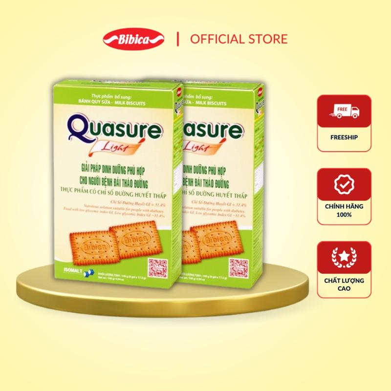 Combo Mix 2 Hộp Bánh Quasure Light Bibica dành cho người ăn kiêng và tiểu đường - Quasure Bông Lan Cốm 126g/ Quasure Quy 140g 3
