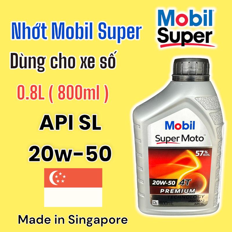 Dầu nhớt Mobil Super moto cho xe số 20w-50 ( NẮP ĐEN )  chính hãng nhập khẩu singapore