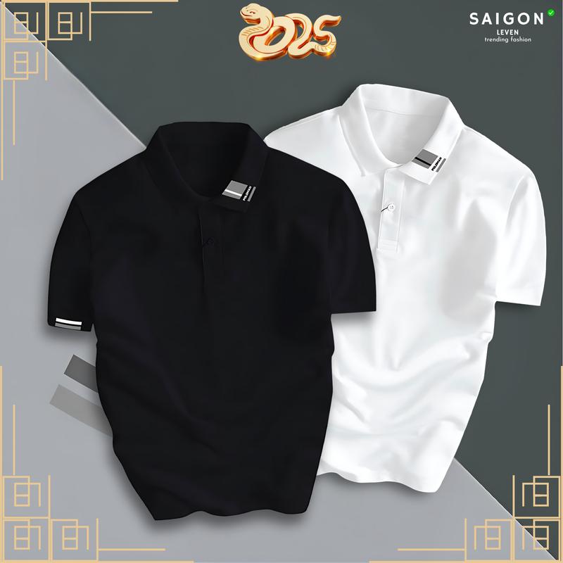 [KÈM QUÀ TẶNG] COMBO 2 Áo Thun Polo Poloman 10 Cổ Bẻ BASIC CVC Vải Cá Sấu Sang Trọng, Lịch lãm, Thoáng Mát LEVEN Menswear Có Cổ Ngắn Tay Cộc Tay Shirt polo Tay Ngắn áo polo Kem