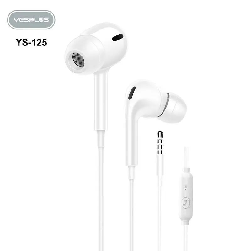 [ YESPLUS ] YS-125 ORIGINAL QUALITY PURE SOUND STEREO+MIC CALL HARGA TERJANGKAU Handsfree  Bass  Headsets Handset  Earphone Hitam Putih Headphones 1