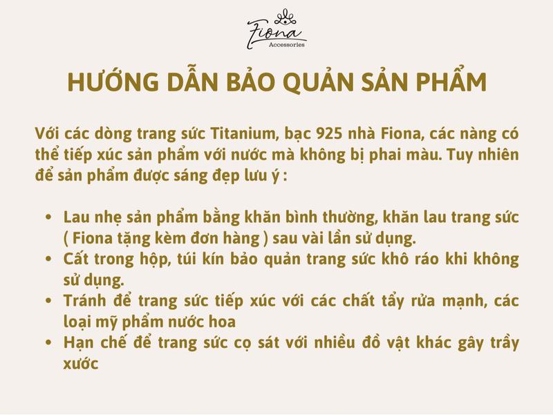 Khuyên tai nữ Beany đơn giản đeo hàng ngày Fionaa Titan Premium 8