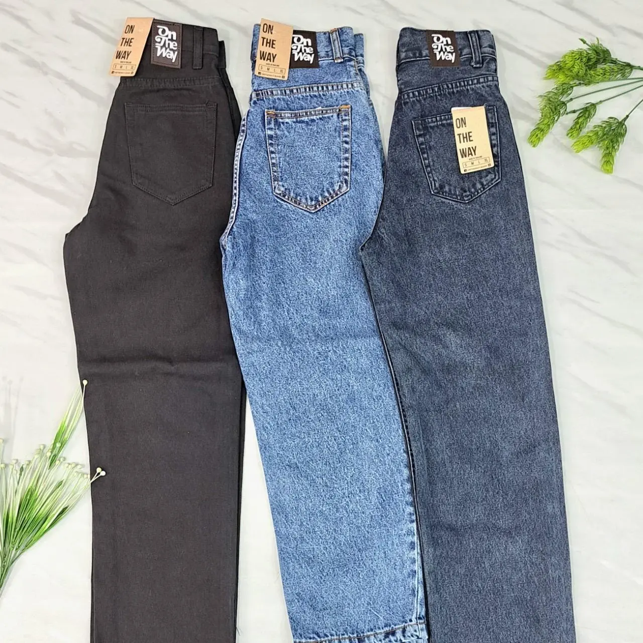 กางเกงยีนส์ ON THE WAY ทรงบอย เอวสูง มีแบบคาร์โก้ Man ผู้ชาย Jeans Clothing