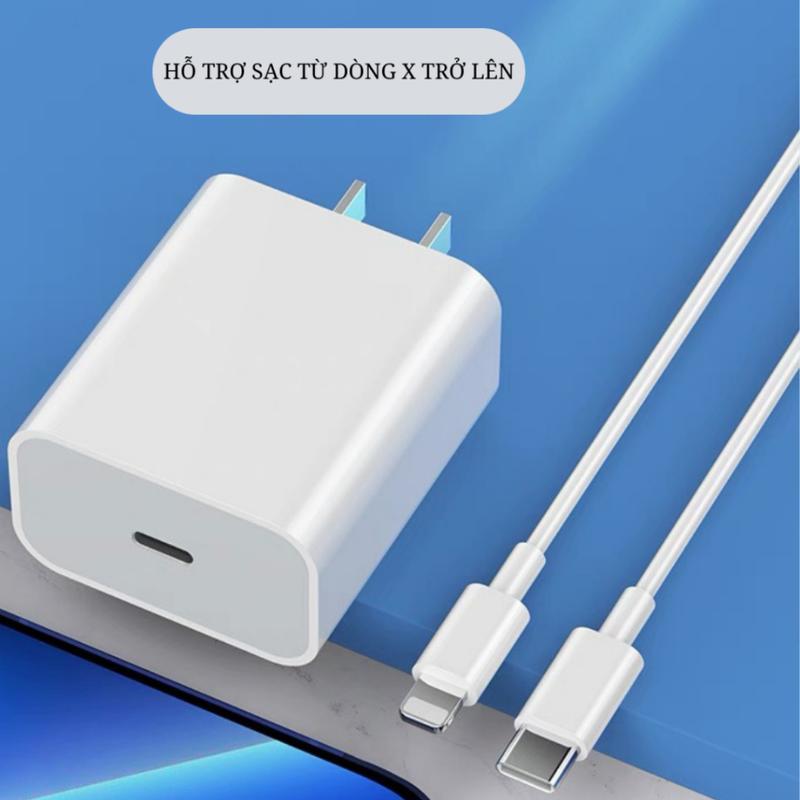 Bộ sạc nhanh Type-C, 20W, với bóng đèn và dây, Tương thích với X, 11, 12, 13, 14 Phone 8