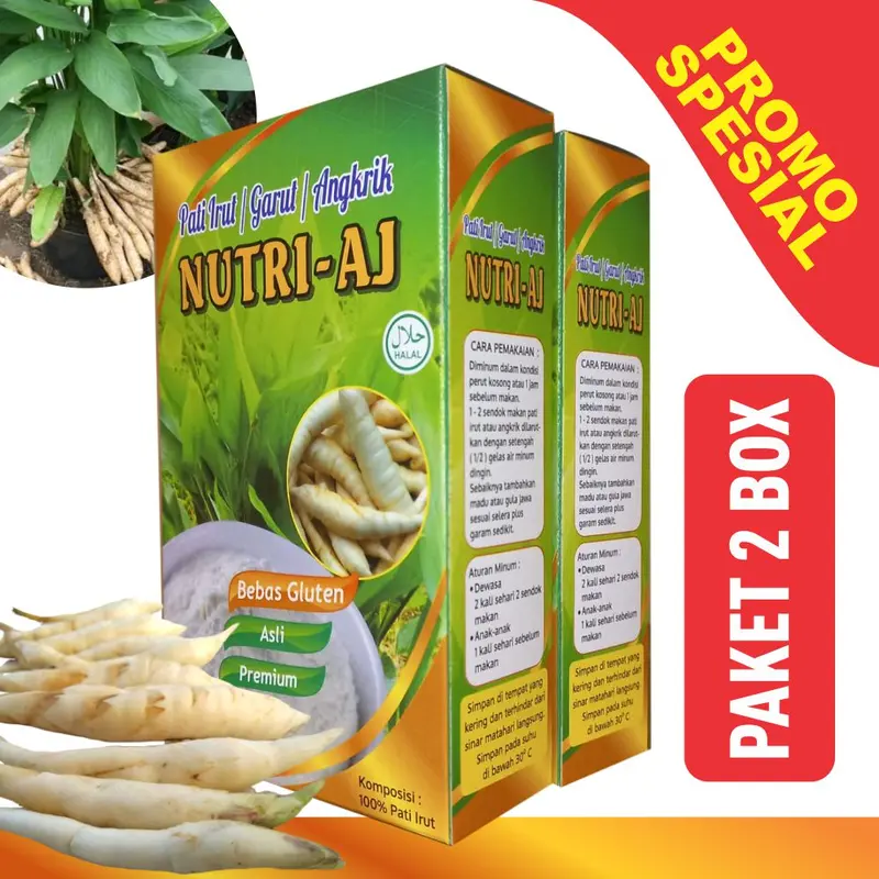 Paket 2 Box Nutri-Aj- Pati Irut-Garut-Angrik-Bebas Gluten Tepung Bahan 1