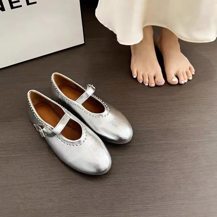 plus Size Women's Shoes round Toe Fashion Strap Flat Shoes 35-Size 42