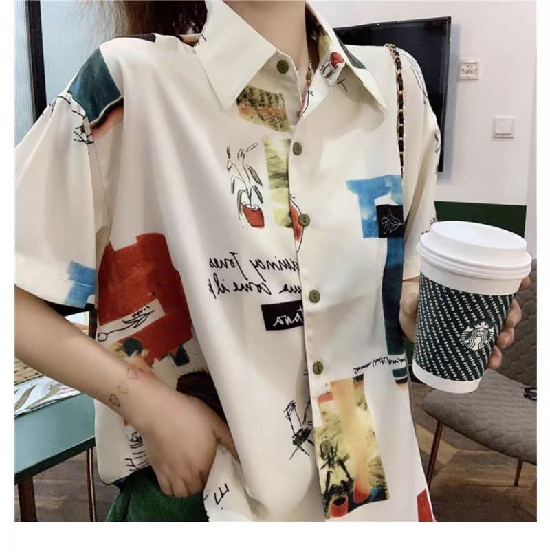 Product Introduction of Áo Sơ Mi Thiết Kế Cổ Điển Độc Đáo Áo Sơ Mi Ngắn Tay, Dành Cho Phụ Nữ, Mùa Hè 2024 Phong Cách Hàn Quốc Mới, Thời Trang, Dáng Rộng Vừa Vặn, Áo Sơ Mi 30